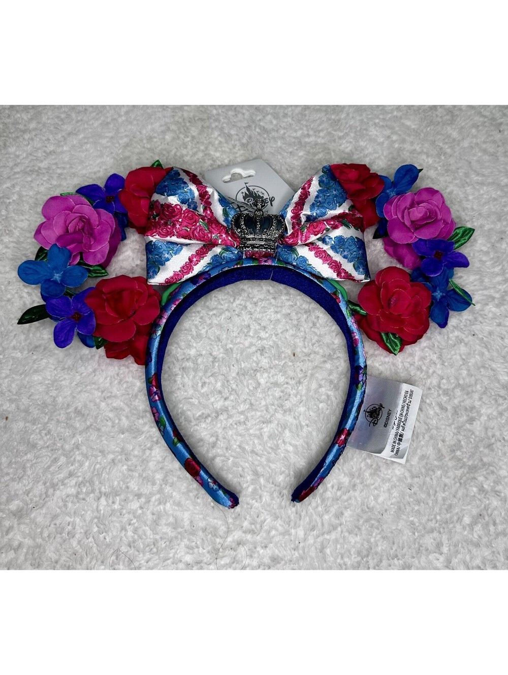 Disney Parks Queen of the Kingdom UK Floral Minnie Mouse Ears Headband 2022